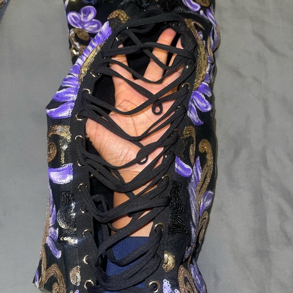 Black and Gold Women's Dress - Picture 7 of 9